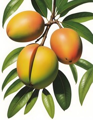 Canvas Print - Mango isolated on white background