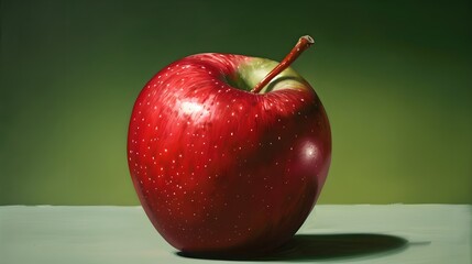 Wall Mural - Water splashing on Fresh green apple on Green background. 