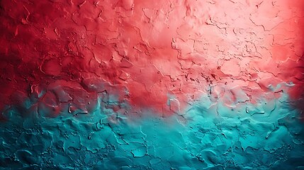 Wall Mural - A bright turquoise backdrop with a solid cherry color.