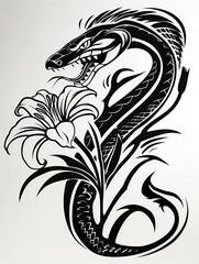 Wall Mural - A snake with a flower on its tail