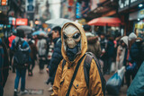 how an alien dressed as a human walks through the crowd.