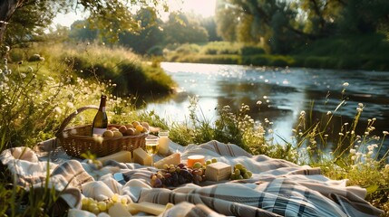 Poster - Picnic in a sunny meadow img