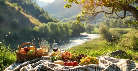 Sticker - Picnic in a sunny meadow picture