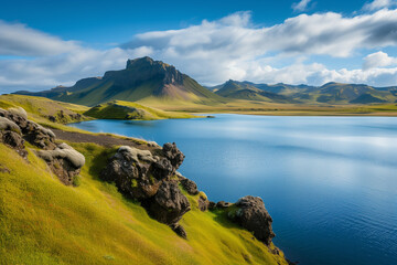 Wall Mural - lake in the mountains