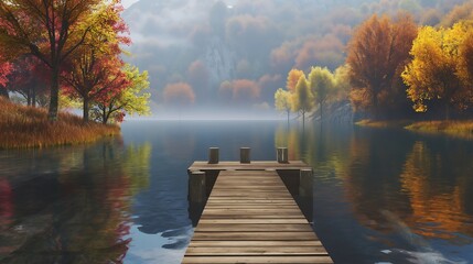 Wall Mural - lake in autumn