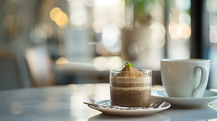 Wall Mural - Mousse in a glass jar img