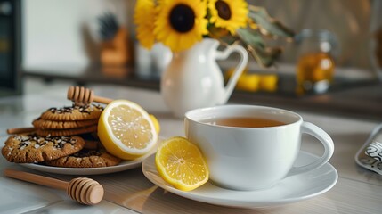 Sticker - A cup of tea with lemon image