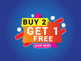 Wall Mural - Buy 2 Get 1 Free Banner, Special Offer Banner, Big Sale, Sale Banner, Banner Design Template.