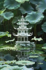 Wall Mural - In the pond, lotus leaves grow tall