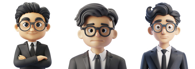 Wall Mural - 3D cute cartoon male lawyer. Lawyer character set.
