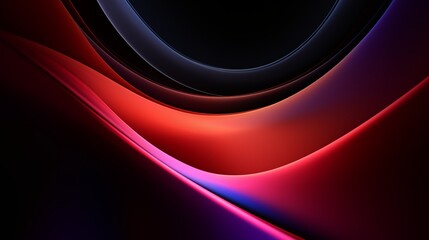 Wall Mural - Abstract Red and Blue Wave Gradient with Smooth Curves and Shadows