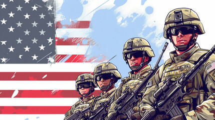 Wall Mural - Celebrating United States National Guard Birthday - Holiday Template Illustration with Text Inscription