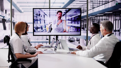 Canvas Print - Doctor Team Meeting Video Conference Webinar