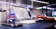 © Andrey Popov - African American woman closely examining cadastral map on laptop screen