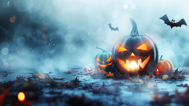 Happy Halloween day element background vector featuring a festive and spooky mix of pumpkins, ghosts, witches, and bats, perfect for celebrating the autumn holiday on October 31st with fun and eerie.