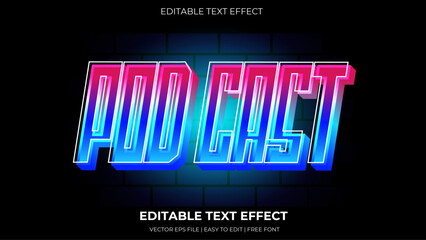 Poster - pod cast editable text effect