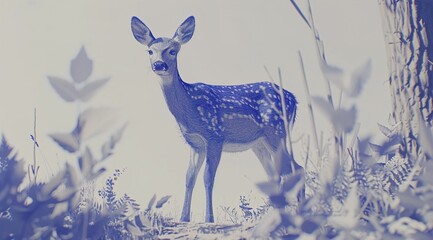 Canvas Print - white deer