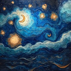 Wall Mural - Ethereal Night Sky Symphony