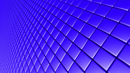 Wall Mural - Blue abstract background, 3D perspective view of square shapes, technology abstract modern background.