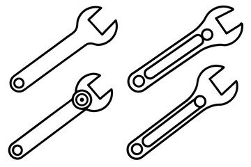 Canvas Print -  Flat style screwdriver and wrench isolated vector design