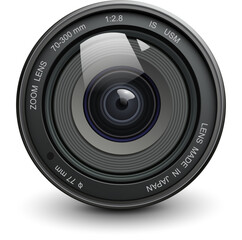 Camera photo lens, 3d icon.