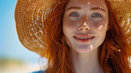 Poster - The smiling woman with freckles