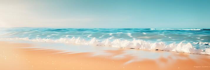 Canvas Print - Blur beautiful beach. Creative banner. Copyspace image