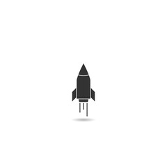 Wall Mural -  Space rocket icon with shadow