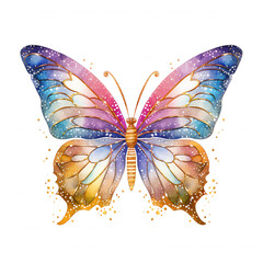 Wall Mural - Brightly colored butterfly with open wings