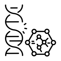 Poster - Ready to use line icon of genetic mutations 