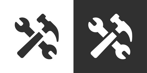 Tools black and white sign icon vector design