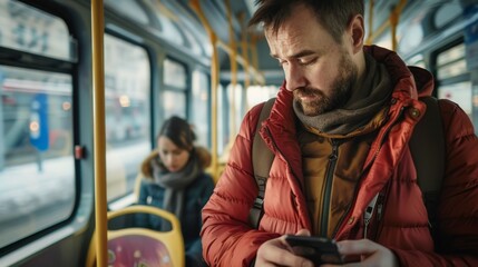 Poster - A man on the bus