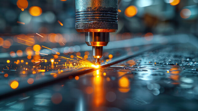 Cnc milling machine. Processing and laser cutting for metal in the industrial.