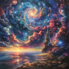 Wall Mural - Galactic Voyage Through the Stars