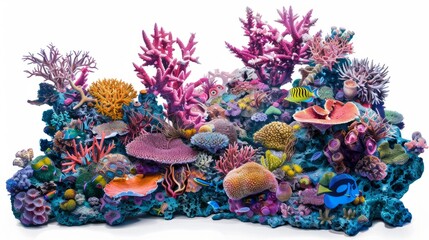 Wall Mural - Colorful coral reef cut out hyper realistic 