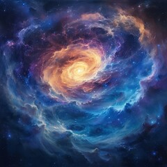 Wall Mural - Ethereal Nebula in Stellar Glow