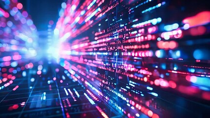 Poster - Abstract background of generic computer code. Data and technology concept animation.