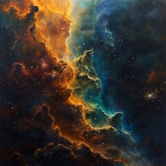 Wall Mural - Nebula Cascade - Intergalactic Landscape