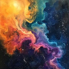 Wall Mural - Galactic Swirl: Nebula Dance