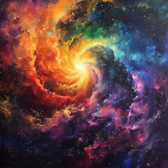 Wall Mural - Nebula's Spectrum of Stellar Fusion