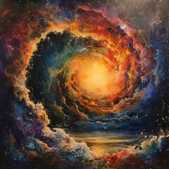 Wall Mural - Nebula's Spectrum of Stellar Fusion