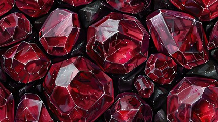 red precious crystals