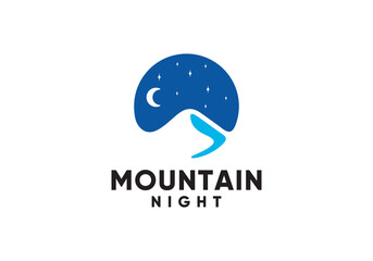 Wall Mural - night mountain creative modern logo design