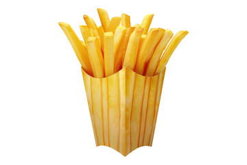 Wall Mural - Vibrant french fries isolated on transparent background