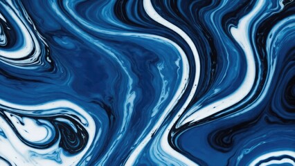 Black blue color with liquid fluid marbled, Abstract marbling oil acrylic paint background