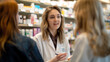 © Nittaya - Photos of a female pharmacist recommending medicines in a pharmacy to a customer, using natural light.