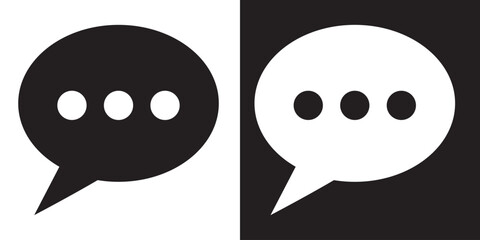 Speech bubble sign and symbol vector illustration. Chat, comment or message Speech Bubble icon.  flat style icon isolated on white background.