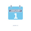 © rohmad - january 1st concept line icon. Simple element illustration. january 1st concept outline symbol design.