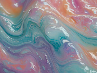 Wall Mural - Shimmering pastel Retro fluid texture background