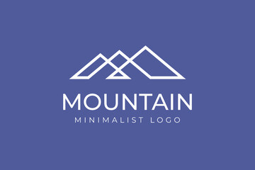 Aufkleber - Line mountain logo icon design. vector clean isolated high mountains outdoor travel logo concept